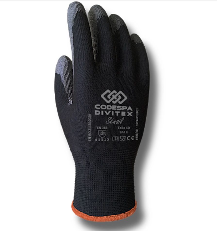Codespa Divitex Sensil protective glove product shot showing EN 388 certification label and brand details