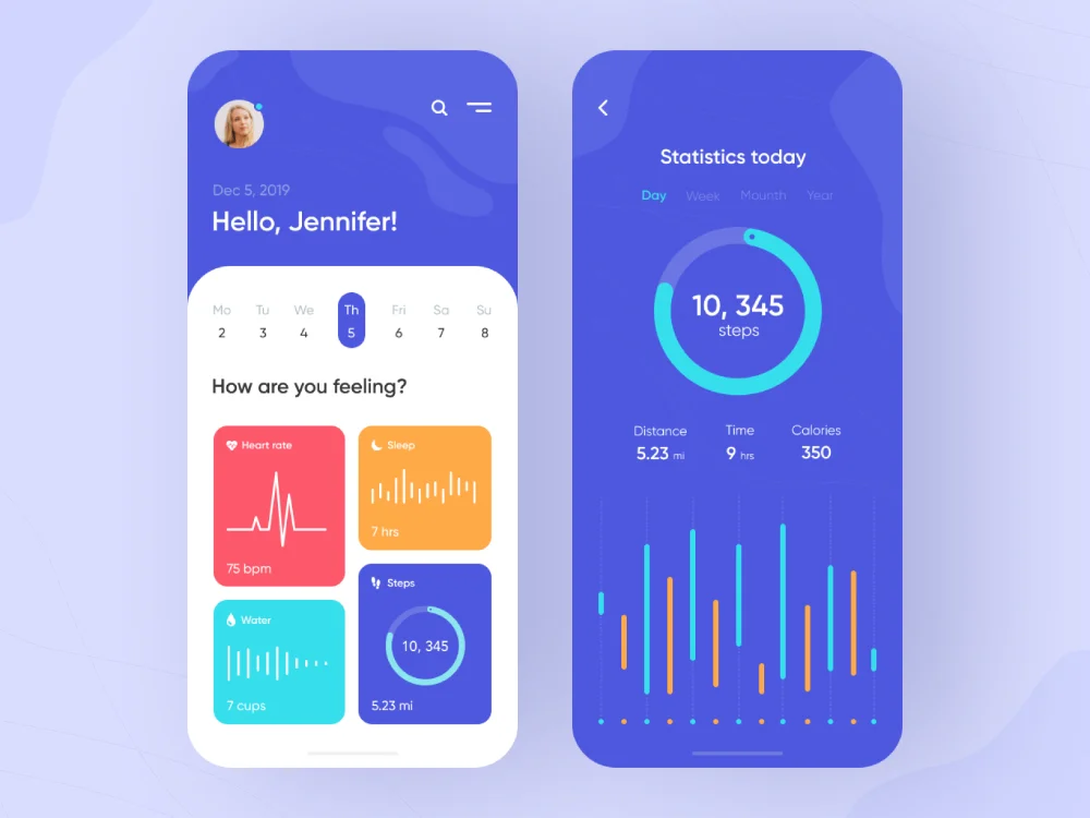 HealthTrack mobile health and fitness app
