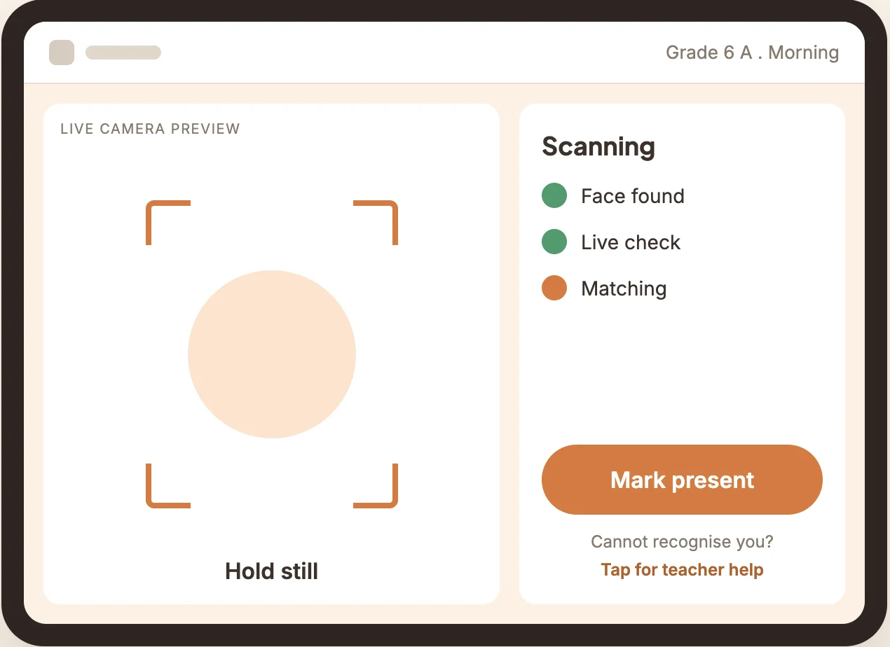 Rollio face recognition attendance kiosk for schools